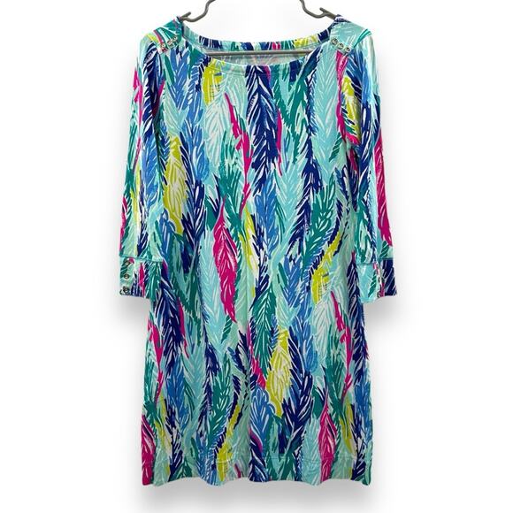 Lilly Pulitzer‎ Sophie Multicolor Light As A Feather UPF+ 50 3/4 Sleeve Dress M - Picture 2 of 14